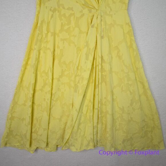 Jason Wu x Eloquii Pleated Detail Midi Dress yellow‎ floral, size 20 - Picture 4 of 16